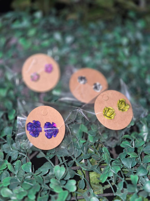 3D Rose Design Stud Earrings - Scoops Mystery Boxes - Jewelry & Accessories